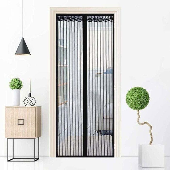 Moustiquaire magnétique pour porte – Fermeture automatique avec aimants – Anti-moustiques et anti-insectes – 90 × 220 cm noir