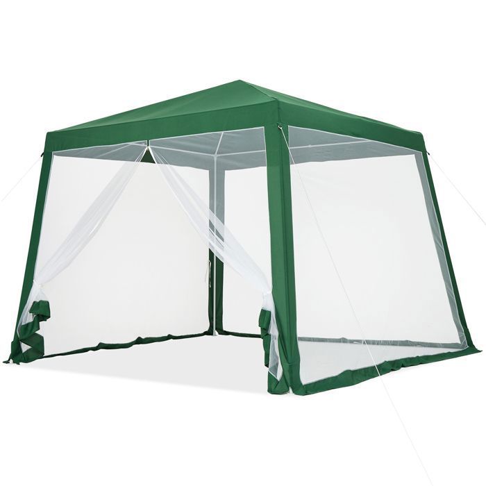 GARVEE Auvent pliable facile à monter de 3 x 3 m tonnelle pliante commerciale tente moustiquaire extérieure imperméable Green
