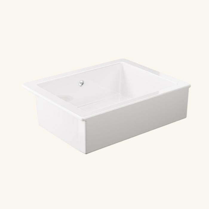 Évier timbre doffice céramique blanc Sanindusa VALET APRON 595x630