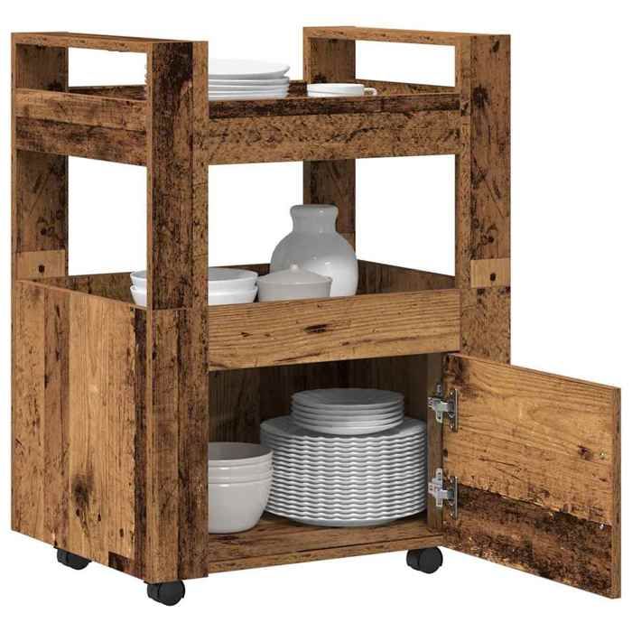 Desserte de cuisine - Chariot de cuisine - vidaXL - Bois ancien - bois - 60 x 45 x 80 cm 724243