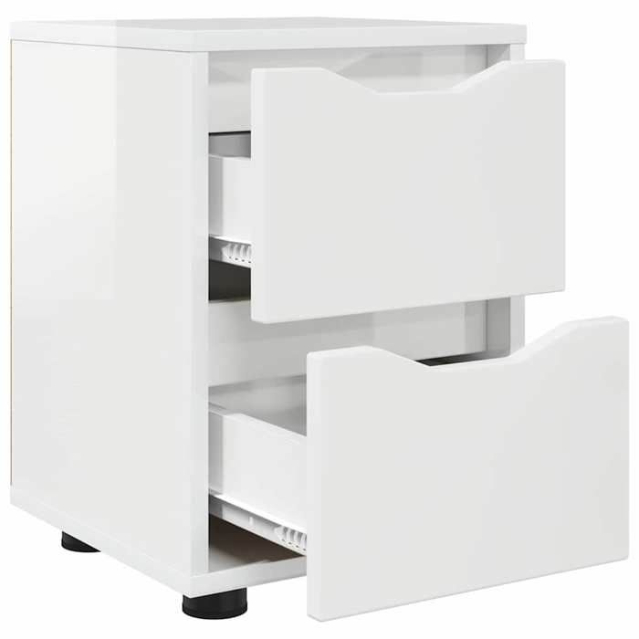 Tables de lit Moderne CHIC 2 pcs Armoires de chevet - Pour chambre - Blanc brillant 30 5x30x43 cm CC2168
