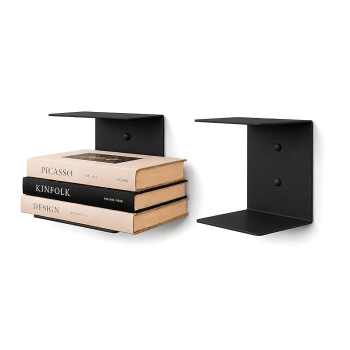 Audace Assenza – Lot de 2 étagères murales invisibles pour livres acier noir mat 16 × 13 × 20 cm 10 kg Audace Assenza – Lot de 2 étagères murales invisibles pour livres acier noir mat 16 × 13 × 20 cm 10 kg