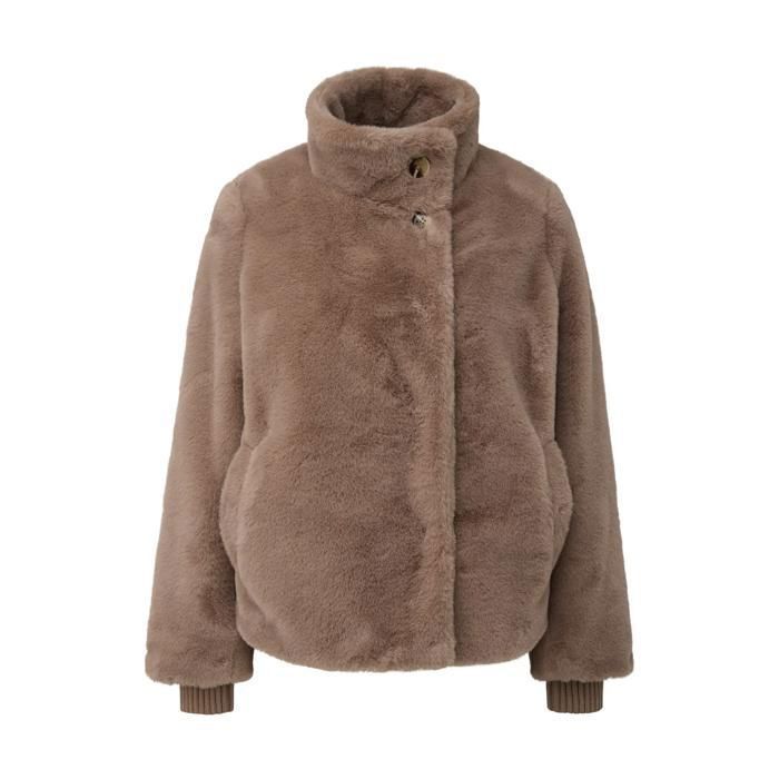 Veste en peluche avec poignets femme COMMA - taupe Veste en peluche avec poignets femme COMMA - taupe