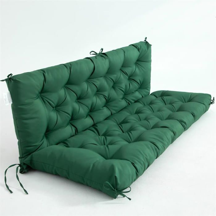 Coussin banc jardin 100 x 50 x 50 cm assise extérieur 10 cm tissu Oxford 220 g/m2 hydrofuge protection UV antidérapant
