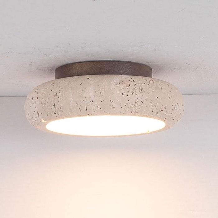 Plafonnier encastré vintage travertin jaune style nordique 18W 3000K