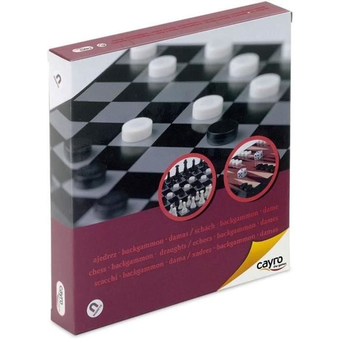 Jeu 3 En 1 Backgammon Dames échecs Magnétique - Plateau Pliable, Neuf