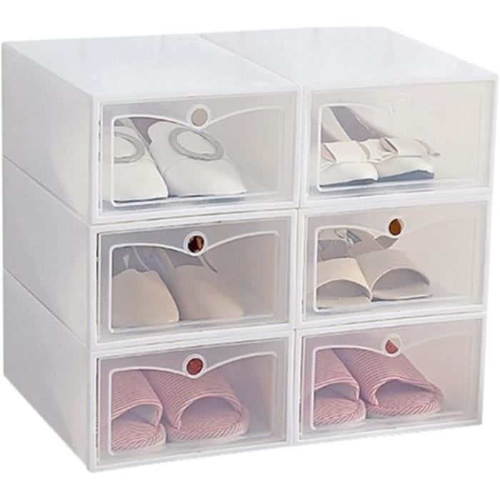 Lot De 40 Boîtes De Rangement Pour Chaussures - Plastique Transparent - Kurtzy
