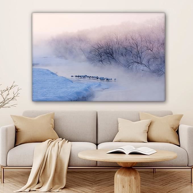 Feeby Impression Sur Toile 120x80 Cm - Tableau Paysage Nature Fenêtre Décoration Murale Moderne
