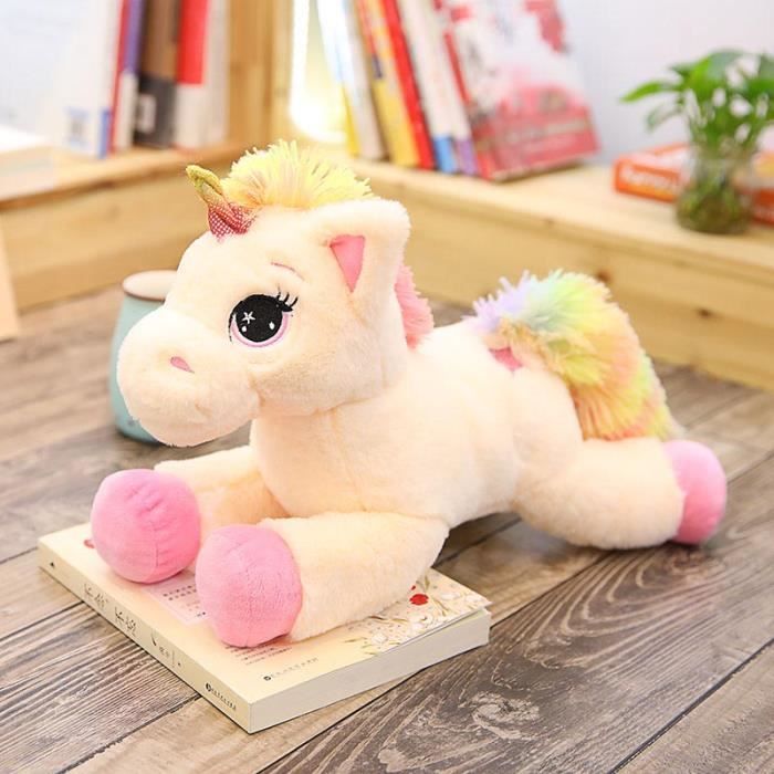 Rose 80 cm Peluche licorne arc en ciel pour enfants Jouets