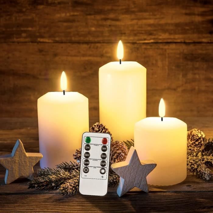 Lot De 8 Bougies LED Rechargeables Sans Flamme - Flamme Mobile Réaliste, 3,8x5,3 Cm, Blanc - Décoration Intérieure Sécurisée