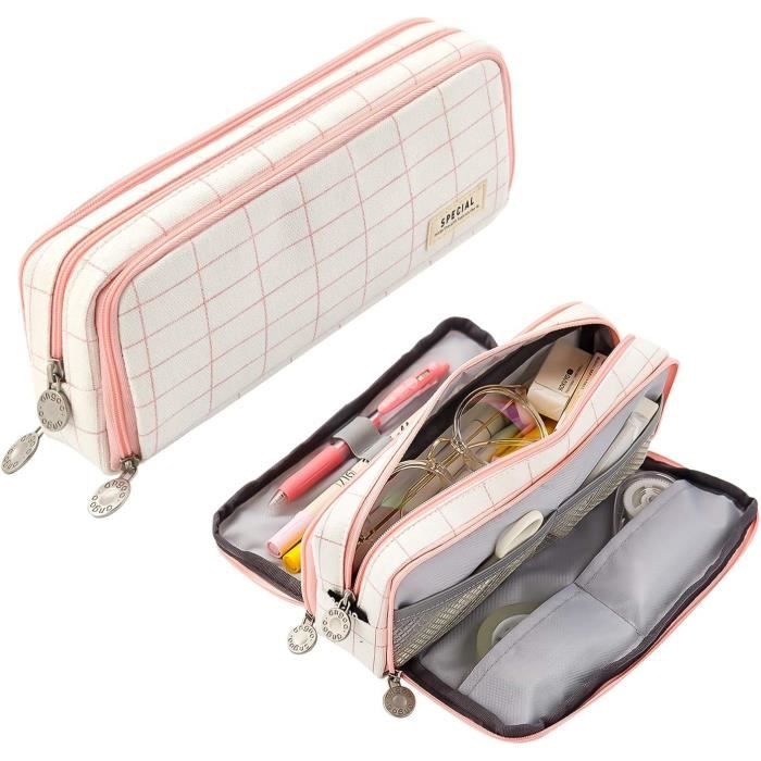 Trousse De Maquillage En Toile Arc-en-Ciel - Trousse Multifonction 25x18 Cm, Avec Fermeture Zippée, Pour Voyage