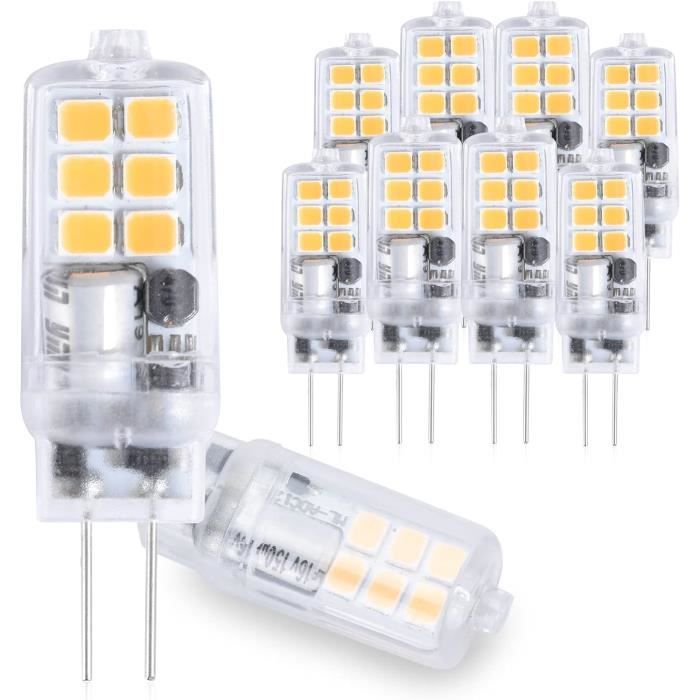 Lot De 4 Ampoules LED G4 2W - Blanc Chaud 2700K - Équivalent 20W Halogène - 12V - Culot G4