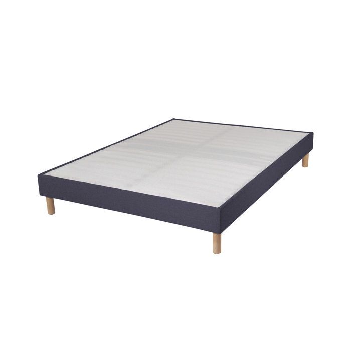 Sommier tapissier 160x200 cm avec renfort lombaire gris foncé - DREAMO