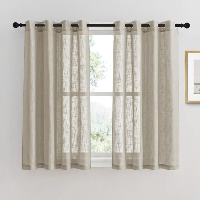 Voilage Blanc Translucide 100 X 205 Cm – Filtre Lumière, Protection Intimité – Avec Œillets Pour Chambre Et Salon