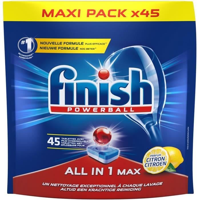Tablette lave-vaisselle tout en 1 Max powerball FINISH : le paquet de 100  doses à Prix Carrefour