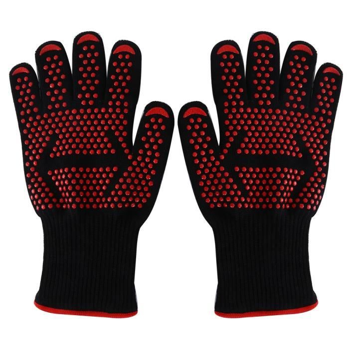 alenyk Gants de Barbecue, Gants de Four Anti-Chaleur Jusqu'à 800°C  Universel Gants de Cuisine Résistant à la Chaleur et Antidérapants Gants  pour BBQ Grill Four Cuisine et Cheminée [1 Paire] : 