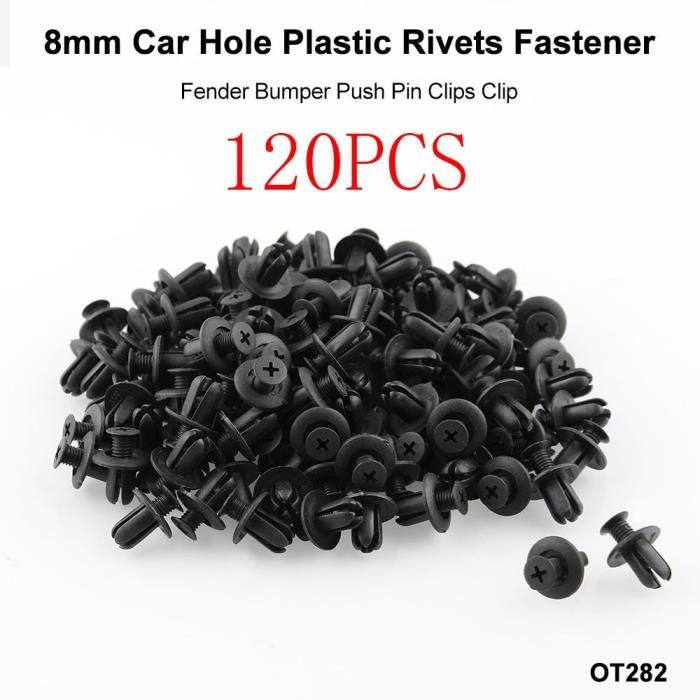 50 Clips Parechocs Citroen/Peugeot - Rivets Plastique Noir 20mm - Remplacement 8565.53/1609267280