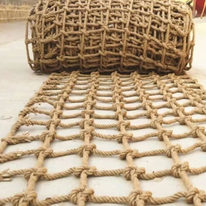 3*3ft Filet de corde de chanvre imperméable filet de sécurité pour enfants Size:1*1m balcon escaliers filet de protection de jardin enfants en plein air filet descalade plafond suspendu pont décor 