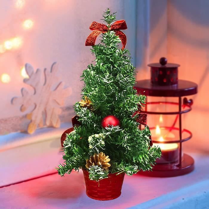 Sapin de Noël Artificiel Mini,40cm Sapin de Noël de Table,Petit Arbre