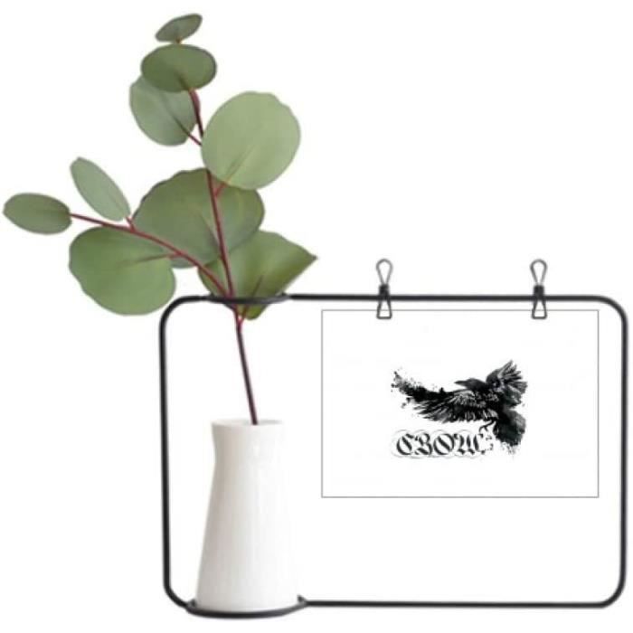 Cadre photo en métal en forme de corbeau volant avec ailes gothiques