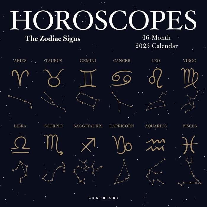 Motif Horoscopes - Calendrier A5 magnétique 2024