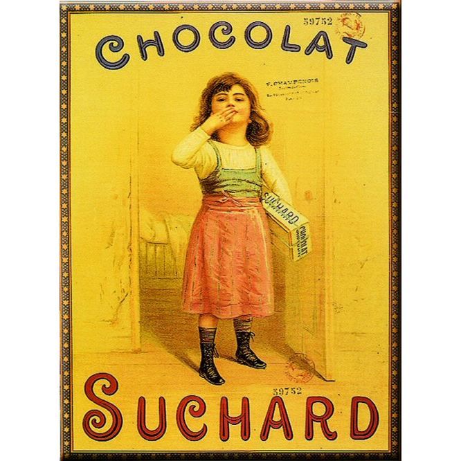 Plaque métal publicitaire 15x21cm bombée : Chocolat