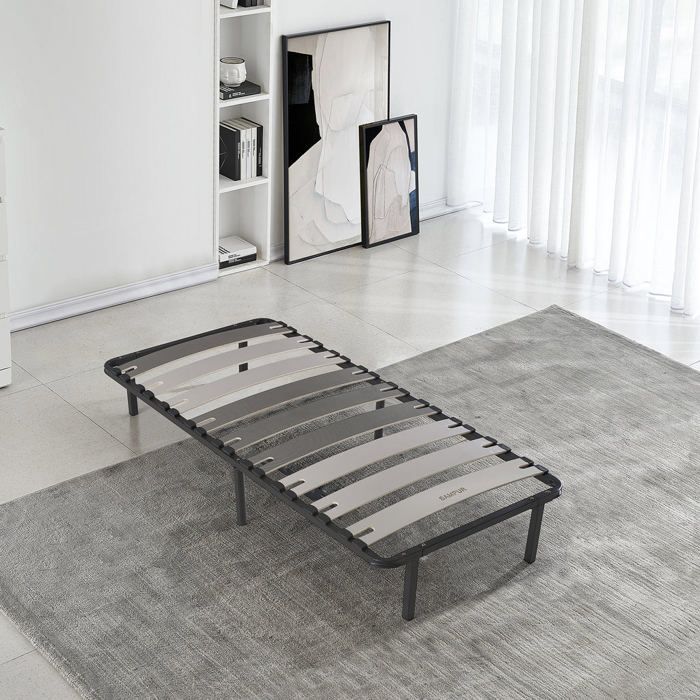 Sommier Morpholattes 90x190cm 5 zones de maintien Résistant et confortable Latte extra larges flexible Montage rapide
