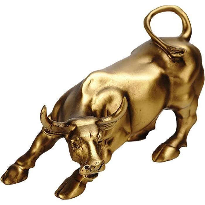 Statue Taureau Et Ours En Résine - Sculpture Décorative Bureau Investisseur Finance - Cadeau Motivation