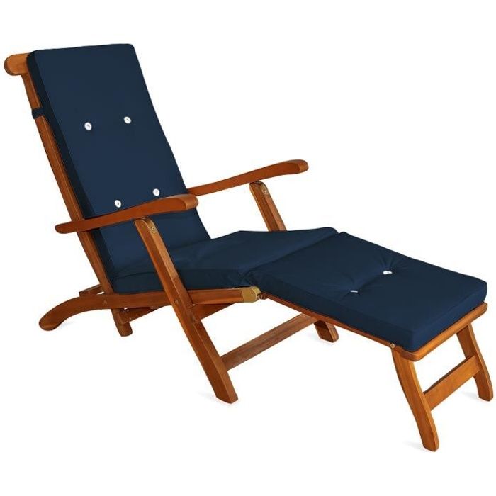 Coussin pour chaise longue - DEUBA - Matelas Transat Bain de soleil - Hydrofuge - Orange