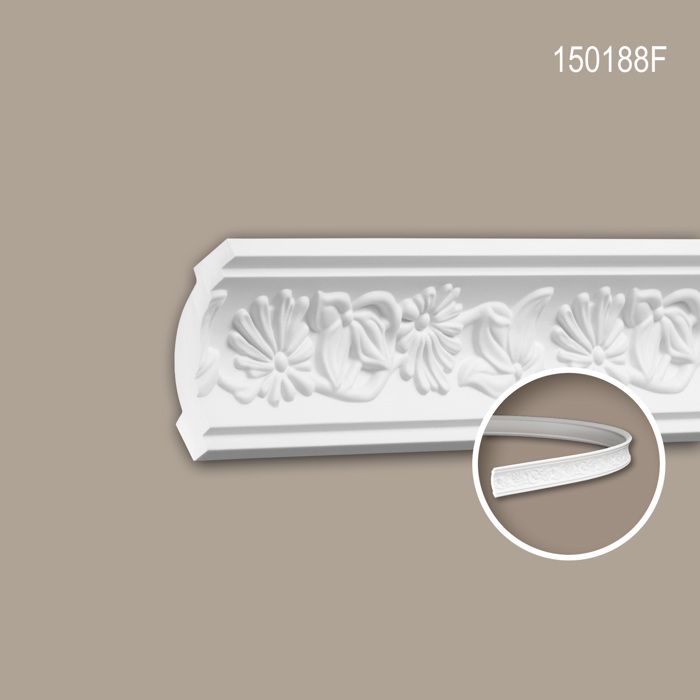 Corniche 150188F Profhome Moulure décorative flexible style Rococo-Baroque blanc 2 m.