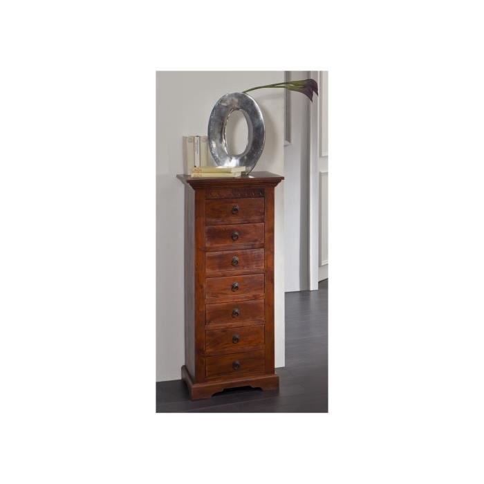 Commode/Chiffonnier - Bois massif dacacia laqué (Nougat) - Style colonial - OXFORD 523