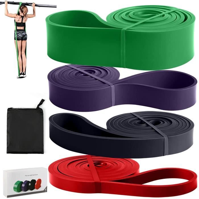 Fentar Kit Bande Élastique Musculation 4 Niveaux - Fort Résistance Fitness Hommes Femmes