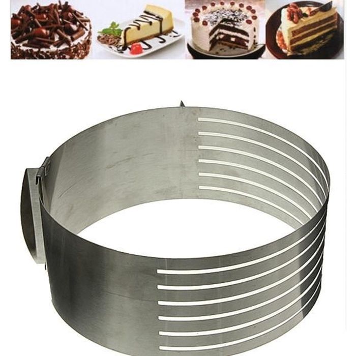 Moule Cercle Gâteau Extensible Inox Cadre patisserie coupe trancher mousse