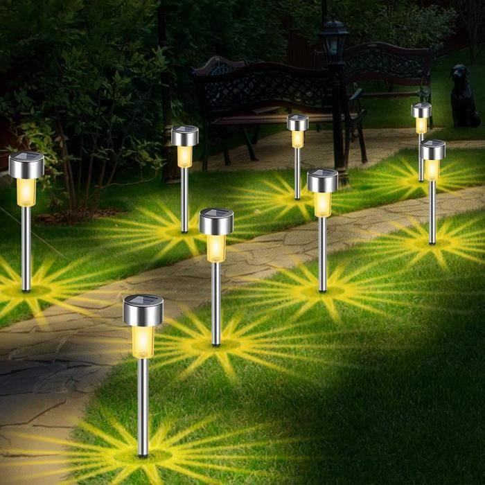 Jeu de 6 lampes solaires, jardin, lampe de jardin solaire, lampes solaires  pour jardin, lampe solaire, lampe de décoration pour routes extérieures