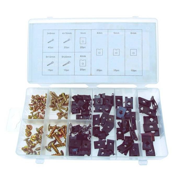 Kit De 170 Vis Et Clips De Carrosserie - Assortiment Tailles M3 à M6 Pour Moto, Scooter, Voiture, Tracteur