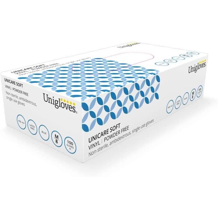 EUROPAPA® - Lot de 100 gants jetables en vinyle sans latex et non poudrés - Taille S, M, L et XL (Bleu, S EUROPAPA® - Lot de 100 gants jetables en vinyle sans latex et non poudrés - Taille S, M, L et XL (Bleu, S