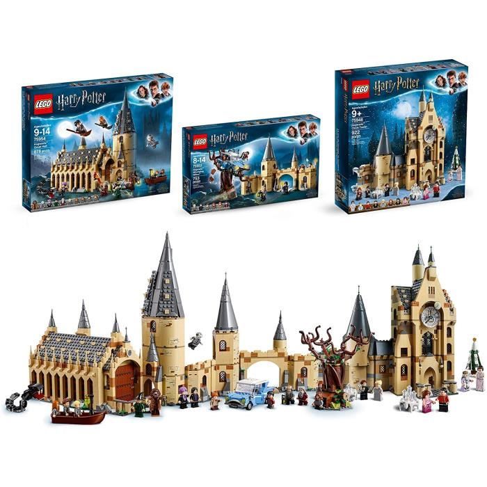 Lego Harry Potter Poudlard Pack Du Chateau Avec 3 Sets De Construction La Grande Salle Le Saule Cogneur Et La Tour De L Horloge D Cdiscount Jeux Jouets