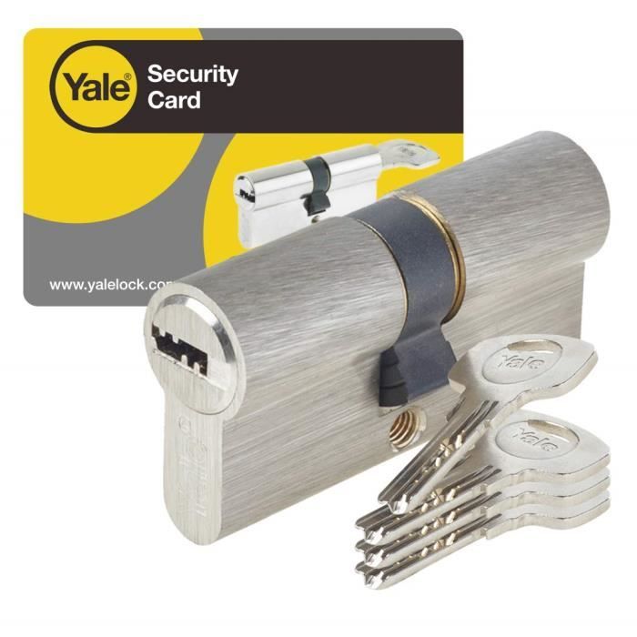 6 Goupilles 4 Cl/és Yale YC1000+ Cylindre de Serrure D/ébrayable 30x60 mm pour Porte Ext/érieure//Entr/ée Nickel/é