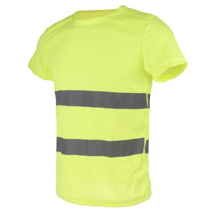 Jaune L - T shirt réfléchissant haute visibilité, vêtements de sécurité  réfléchissants, chemise de nuit à man - Cdiscount Auto