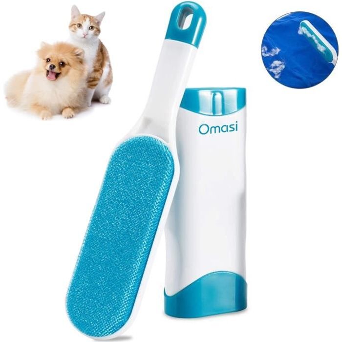 Brosse Anti Poils Animaux Chat & Chien Brosse de Nettoyage Magique Réutilisable Enlève Poils