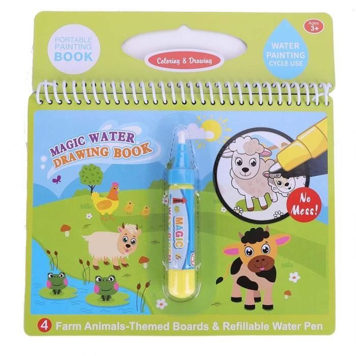 Lot 3 Livres Magiques à L'eau Réutilisables Pour Enfants - Coloriage Sans Tache, Thèmes Dinosaures, Véhicules, Espace