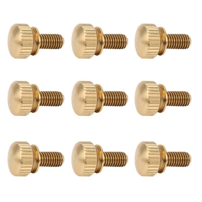 sourcing map Vis moletée Type d'épaule pour Ordinateur PC boîtier Orange M4x10mm 10pcs