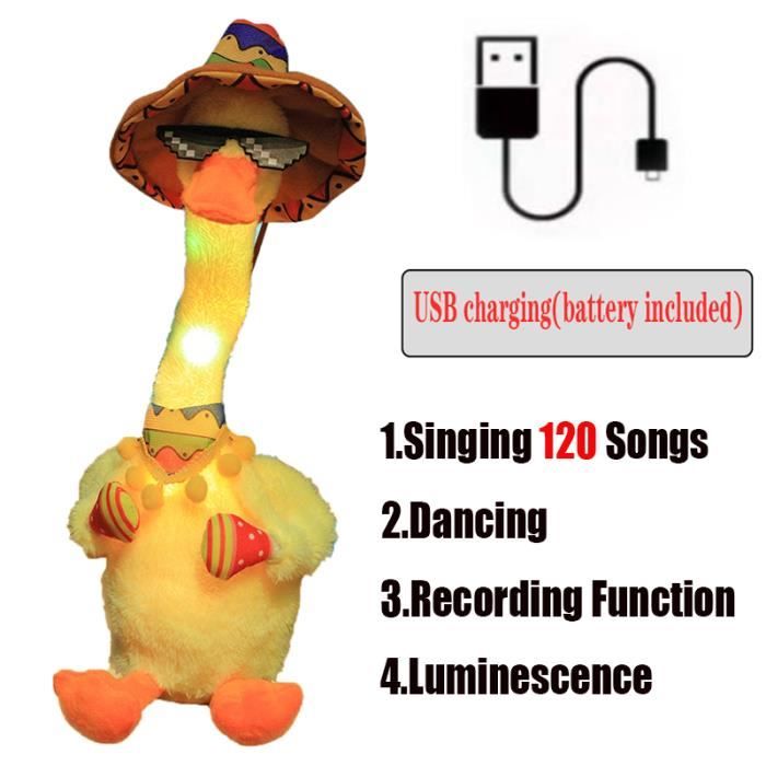 Canard dansant en plastique jaune à énergie solaire pour voiture, bureau, décoration, etc. Jouets fantaisie et amusants, jouets à énergie solaire