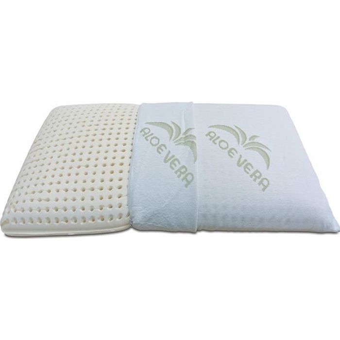 Oreiller Latex 70x40 h12cm -Déhoussable par Zip-Adaptèe pour Tout Dormeur