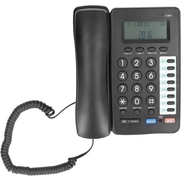 Téléphone Standard Filaire,Téléphone Fixe Avec Écran Lcd,Identification