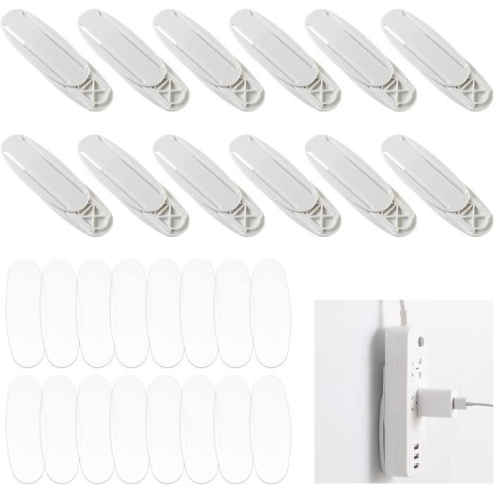 Lot De 9 Clips Magnétiques Pour Câbles - Auto-adhésif, Rotatif 360°, Blanc, Pour Bureau - 13
