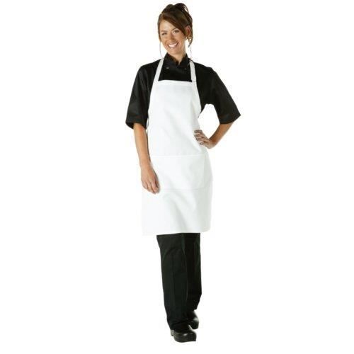Tablier de cuisine /à bavette blanc bistrot restaurant h:90cm larg:60cm