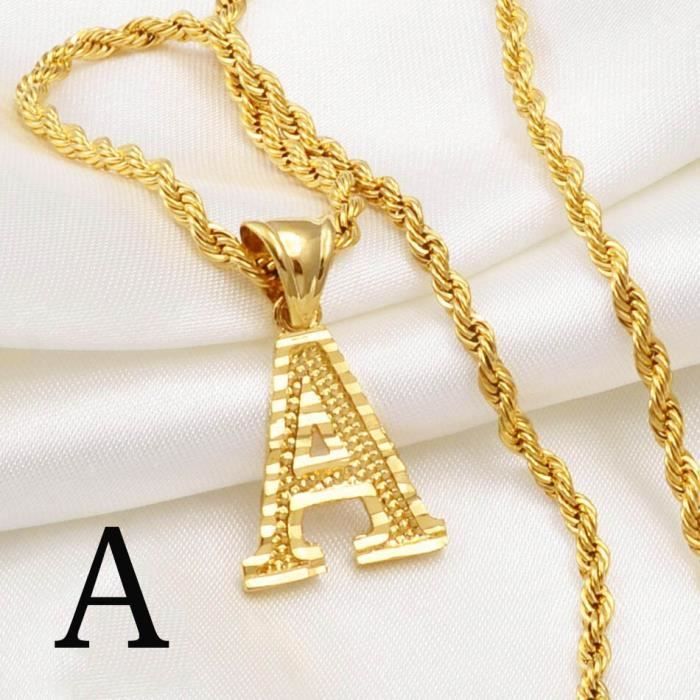 Nom Initial Lettre Alphabétique A Pendentif - Collier Pour