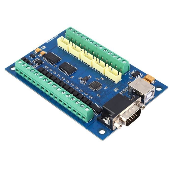 Carte Contrôleur CNC 5 Axes USB MACH3 + Volant D'Urgence - Interface Verte Haute Performance Pour Machines CNC