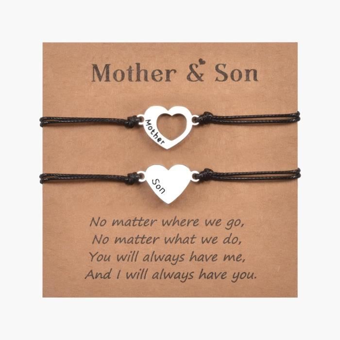FGHJK Bracciale Madre E Figlia: Gioiello Regolabile Con Ciondolo In Acciaio Inox, Regalo Per Festa Della Mamma E Compleanno - 5